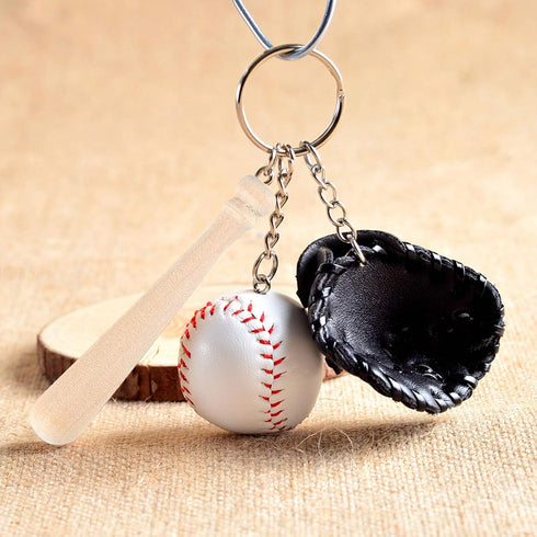 OLYCRAFT 60pcs Unfinished Mini Wooden Baseball Bats 3 Inch Half Drilled Natural Wood Baseball Bat Unpainted Baseball Bat Beads for Keychain Access...