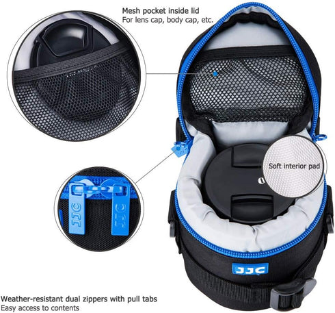 JJC Deluxe Lens Case Pouch Bag for Canon EF-S 18-55mm/EF 50mm f1.8/RF-S 18-150mm, Nikon AF-S 18-55mm/AF-P 18-55mm/AF-S 50mm f1.8, Fujifilm XC 16-5...