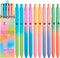 Gel Pens, 10 Pcs Black Ink Pens with Comfortable Silicone Grip, 0.7mm Fine Medium Point Cute Smooth Writing Pen, Aesthetic Gradient Color, Retract...