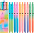 Gel Pens, 10 Pcs Black Ink Pens with Comfortable Silicone Grip, 0.7mm Fine Medium Point Cute Smooth Writing Pen, Aesthetic Gradient Color, Retract...
