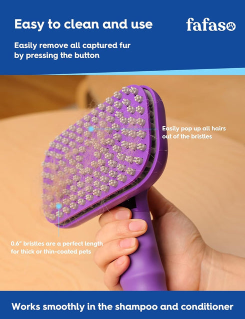 Dog Bath Brush, Pet Grooming Brush for Dogs and Cats, Dog Bath Scrubber for Short and Long Hair Pets, Versatile Pet Brush for Bathing, Grooming an...