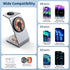 Aluminum Alloy Magnetic Wireless 3 in 1 Charging Station, Fast Wireless Charging Station Compatible with MagSafe Charger Stand for iPhone 14 13 12...