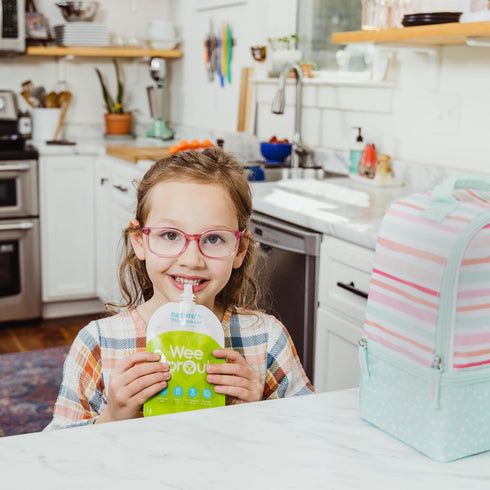 WeeSprout Double Zipper Reusable Food Pouches (Blue, 7 Fl Oz)...