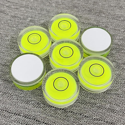 4Pcs Small Circular Bubble Levels with Double Sided Adhesive Bottom Mini Little Stick-on Bubble Spirit Level Measuring Layout Tools Levels (25x10m...