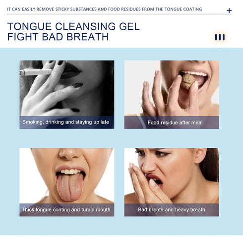 Tongue Cleaning Gel Set, Tongue Cleaner Gel with Tongue Brush, Tongue Scraper Scrubber for Adults with Cleaning Gel, Easy to Use for Adults Kids...