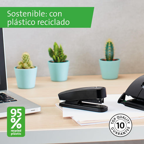Novus B2 re+New Stapler, 25 Sheet Capacity, Made of 95% Recycled Plastic, German Engineered, Staple|Pin|Tack, 10 Yr. Warranty, Black re+New Specia...