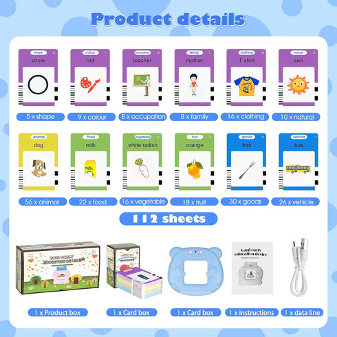 SEKEAHU Learning Toddler Toys for 2 3 4 5 6 Year Old Boys and Girls Gifts, Learning Talking Flash Cards with 224 Sight Words, Speech Therapy Toys,...