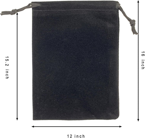 AEAOA Gift Bags, Pack of 5 pieces 16" X 12" Velvet Drawstring Jewelry Pouches, for Candy, Toys, Jewelry, Treats, Birthday Party Favors (Black)...