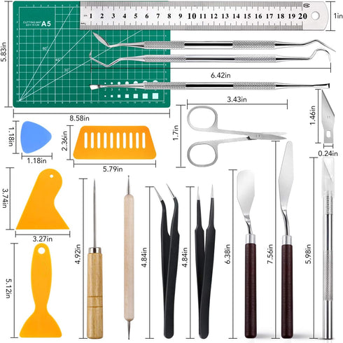 28 PCS Precision Craft Tools Set Vinyl Weeding Tools Kit for Weeding Vinyl, DIY Art Work Cutting, Hobby, Scrapbook...