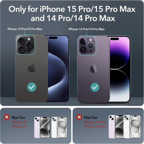 ESR 2 Pack Camera Lens Protector for iPhone 15 Pro Max/15 Pro/14 Pro Max/14 Pro, Ultra-tough HD Individual Lens Protectors, Scratch Resistant, Ult...