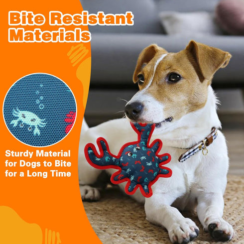 Squeaky Dog Toys, Sturdy Dog Toys for Dogs Indoor Play, Cute Crab Interactive Dog Toys for Small and Medium Dogs...