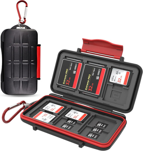 Kiorafoto 36 Slots : 18 TF + 12 SD + 6 CF Memory Card Holder Case Storage Protector Wallet for TF MSD Micro SD SDHC SDXC SDUC CF Compact Flash Mem...