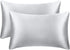 EXQ Home Satin Pillowcase for Hair and Skin,Grey Pillow Cases King Size Pillow Case Set of 2 Satin Pillow Covers with Envelope Closure Silver Grey...