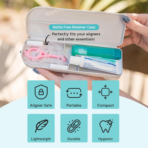 Capsule Dental - Dental Retainer Travel Case, Silicone Retainer Case for Aligners, Mouthguards, and More, Dental Kit Oral Care Tools with Travel T...