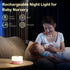 JUSHENG Night Light for Baby Nursery, Rechargeable LED Touch Light with 3CCT & Stepless Dimming Function, Portable Bedside Lamp Tap Lights Battery...