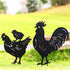 TT & MM Rooster Yard Decor Metal Decorative Garden Stakes - Chicken Yard Art Rooster and Hen with Chicks Statues Idea Garden Gifts for Outdoor, Pa...
