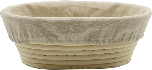 BetterJonny 8 inch Oval Banneton Bread Proofing Basket, Artisan Bread Dough Proofing Rattan Basket +Liner Combo for Professional and Home Bakers...