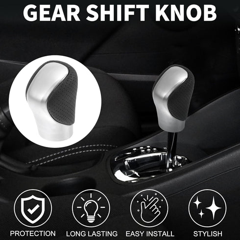 Automatic Manual Gear Shifter Knob for Lexus ES350 | Gearbox Stick Shifter Lever Knob Black Silver Tone Plastic and Punched Faux Leather 1 Pcs...
