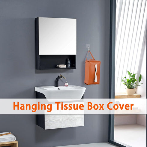 Rectangle Tissue Box Cover: Modern Decorative PU Leather Tissue Box Organizer Holder 9.84"X5.51"X3.86" for Bathroom Vanity Countertop & Night Stan...