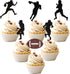36 PCS Rugby Ball Cupcake Toppers Football Players Sport Cupcake Picks Super Rugby Sports Theme Baby Shower Birthday Party Cake Decorations Suppli...