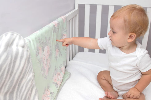 Sherpa Fleece Baby Blankets for Boys and Girls – Colorful, Reversible Baby Blankets for Newborns, Infants, Toddlers, and Nursery (Floral & Zebra)...