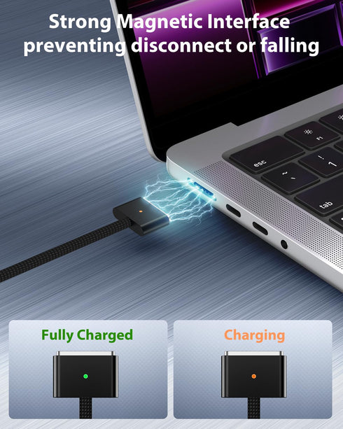 140W USB C to Magnetic 3 Cable 5Ft, Compatible with MacBook Air(13/15-inch, M3, 2024), MacBook Air (15-inch, M2, 2023), MacBook Air (13-inch, M2, ...