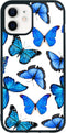 FANXI Blue Butterfly Cell Phone Case Compatible with iPhone 12/12 Pro 6.1 Inch - Shockproof Protective Cute Cool Butterflies Phone case for Women ...