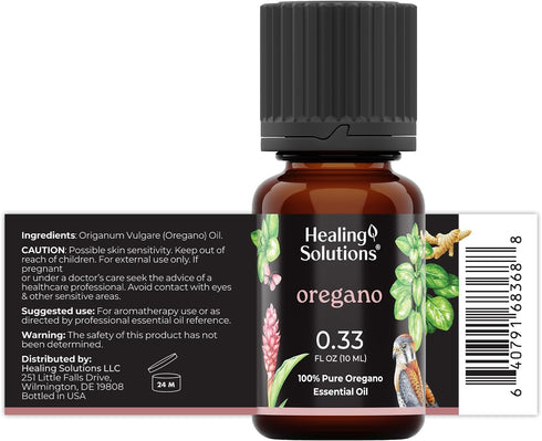 Healing Solutions Oregano Essential Oil - 0.33 Fluid Ounces...