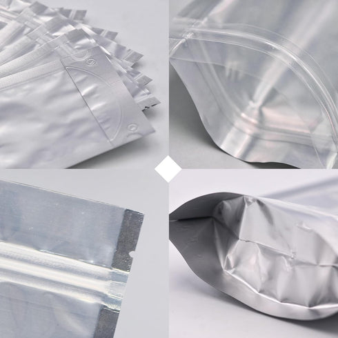 4"x 6" 30 Packs Mylar Bags For Food Storage, Mylar Bags With Window, Freeze Dried Candy Bags, Reusable Storage Bags For Food, Mylar Food Storage B...