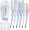 6 Pcs Cute Pastel Mechanical Pencil, Drawing Pencil 0.5 0.7 MM, 160 HB Lead Refills, Aesthetic Clear Pencil Pouch, 3 Pack Erasers, Colored Pencils...