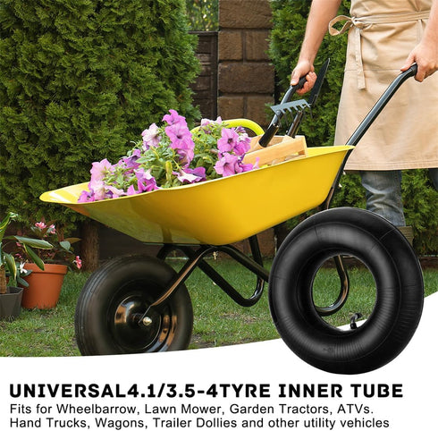 4.10/3.50-4" Inner Tube Tire with TR-87 Bent Valve Stem Replacement Lawn Mower Tire Tubes Wheelbarrow Tires for Tractor Garden Carts Hand Trucks M...