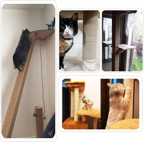 Aoneky Replacement Cat Scratching Post Sisal Rope - Hemp Rope for Cat Tree and Tower (1/4'' 66 Ft)...