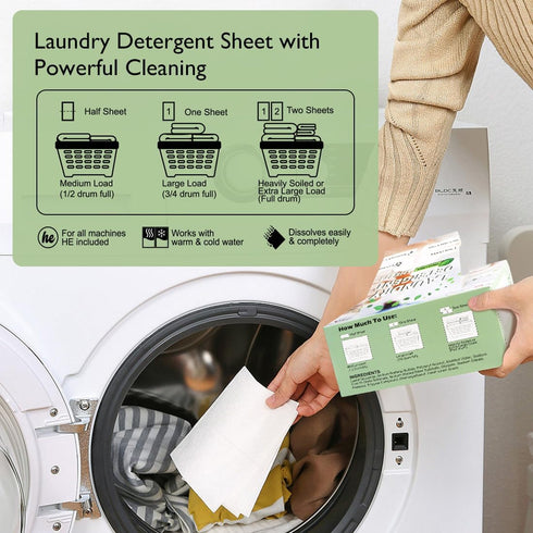 Orighty Laundry Detergent Sheets, 60 Count, Fresh Linen Scent, Eco-Friendly, Hypoallergenic, Portable, No Plastic Jug, 120 Loads...