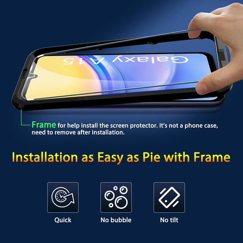 3 Pack Screen Protector for Samsung Galaxy A15 5G + 3 Pack Camera Lens Protector, Ultra HD Tempered Glass, 9H Hardness, Anti Scratch, Easy Install...