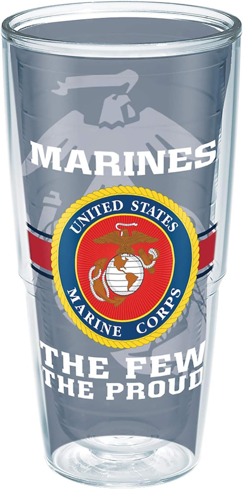 Tervis Marines Made in USA Double Walled Insulated Tumbler Travel Cup Keeps Drinks Cold & Hot, 24oz - No Lid, Pride...