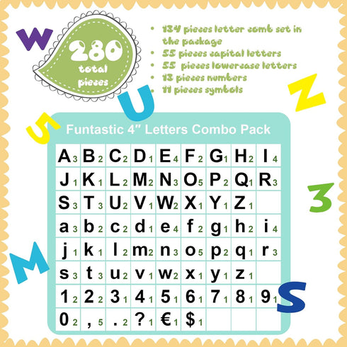 Tenare 134 Pieces 5 Inch Bulletin Board Letters for Classroom Alphabet Numbers Letters Combo Set Letter Cutouts for Bulletin Board Display Home Sc...