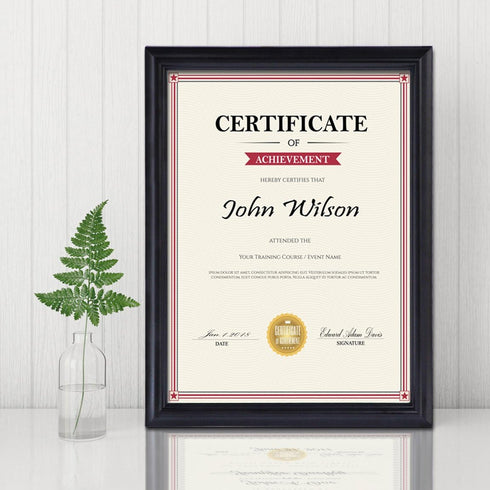 PETAFLOP 8.5x11 Certificate Frame, Black Picture Diploma Degree Document Frames with Real Glass Front, Wall or Tabletop Vertically or Horizontally...