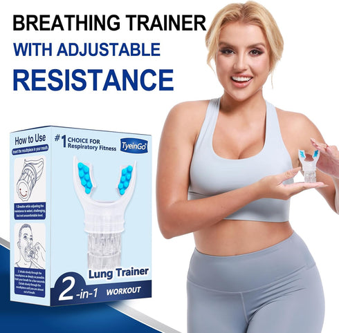 Lung Trainer | Breathing Trainer for Lung Strength | Adjustable Resistance Lung Exerciser for Respiratory Muscle Training | Boost Endurance Perfor...