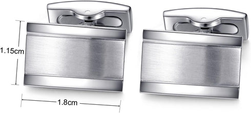 HONEY BEAR Rectangle Cufflinks Tie Clip Set for Mens Business Wedding Gift...