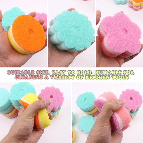 Individually Wrapped Sponge, Kitchen Dishwashing Sponge Multi-Purpose Mesh Net Scouring Pad, Odor-Free Sponge Wipes Suitable for Travel Apartments...