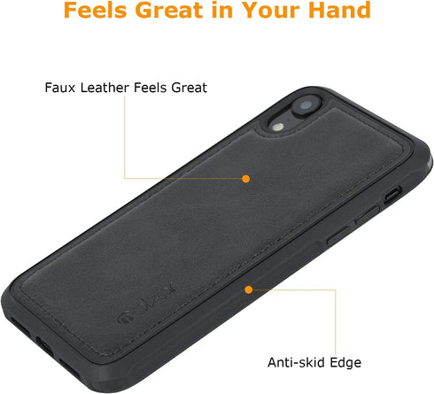 molzar MAG Series for iPhone XR Case, Built-in Metal Plate for Magnetic Mount, Works with Qi-Certified Chargers, Compatible with iPhone XR, Black...