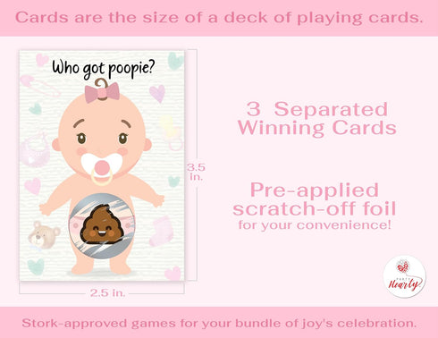 Party Hearty Baby Shower Games for Girl, 33 Poopie Emoji Scratch Off Lottery Tickets, Baby Games Ideas, Scratch Off Game...