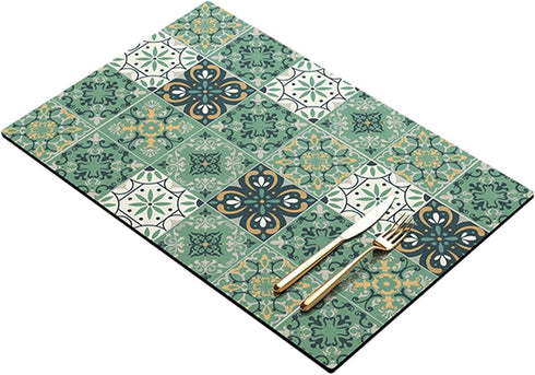 GYORI Double-Sided Non-Slip Draining Mat with Imitation Tile Print for Coffee Machines and Countertops...