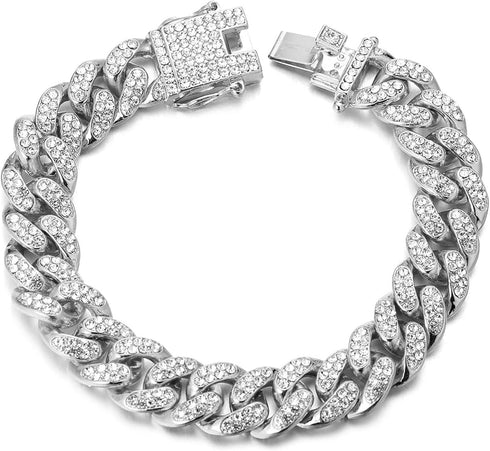 Halukakah Diamonds Gold Watch Iced Out, Women's 18K Real Gold/Rose Gold/Platinum White Gold Plated 30MM Width Square Dial Quartz Wristband 7.5" wi...