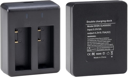 AKASO 2 x 1050mAh Rechargeable Action Camera Battery with USB Dual Charger for AKASO EK7000/EK7000 Pro/Brave 4 Action Camera...