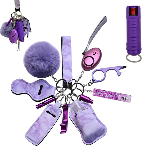 Keychain Set for Women and Girls 11 Pcs Cute Keychains For Women Including Pom Pom, Credit Card Puller...