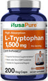 NusaPure L-Tryptophan 1500mg 200 Vegetarian Caps (Non-GMO, Vegan) Bioperine...