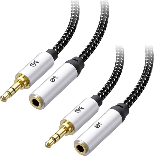Cable Matters 2-Pack Headphone Extension Cable - 6ft, 3.5mm Extension Cable, Aux Cord Extender, Black...