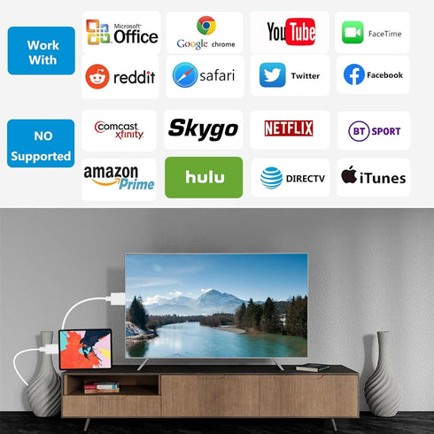 HDMI Cable for iPhone(No Need Power Lightning to HDMI cable), Digital AV Adapter 1080P HD Video Sync Screen Connector iPhone to HDMI for TV Projec...