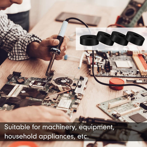 Fabbay Multi Purpose Rubber Spacer 1 Inch OD x 3/8 Inch ID x 1/2 Inch Thickness Black Round Rubber Washers Anti Vibration Rubber Bushings Spacers ...